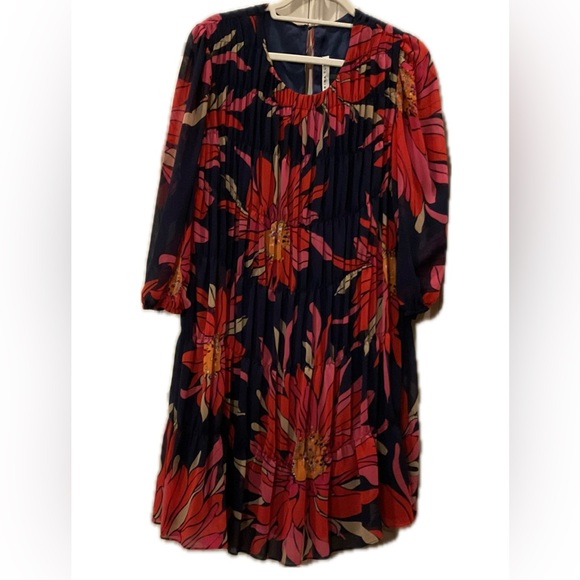 Trina Turk Silvery Floral Multicolor Mini Length Dress Size Large - Picture 5 of 10